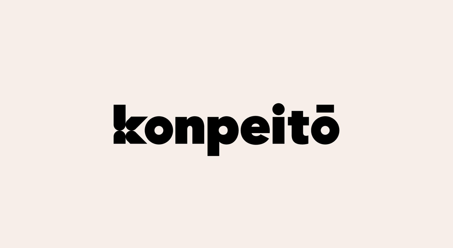 Logo design for the Kompeito brand - a Candy brand based around the graphic design trend of chaotic maximalism.